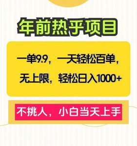 一单9.9，一天百单无上限，不挑人，小白当天上手，轻松日入1000+-海旭网创