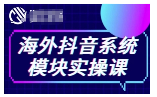 海外抖音Tiktok系统模块实操课，TK短视频带货，TK直播带货，TK小店端实操等-海旭网创