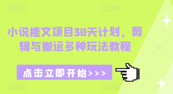 小说推文项目38天计划，剪辑与搬运多种玩法教程-海旭网创