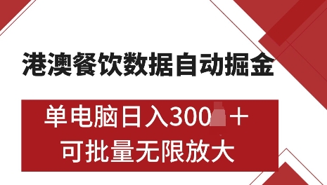 港澳数据全自动掘金，单电脑日入5张，可矩阵批量无限操作【仅揭秘】-海旭网创