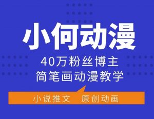 小何动漫简笔画动漫教学，40万粉丝博主课程，可做伙伴计划、分成计划、接广告等-海旭网创
