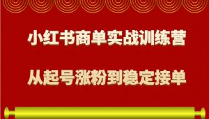 小红书商单实战训练营，从0到1教你如何变现，从起号涨粉到稳定接单，适合新手-海旭网创