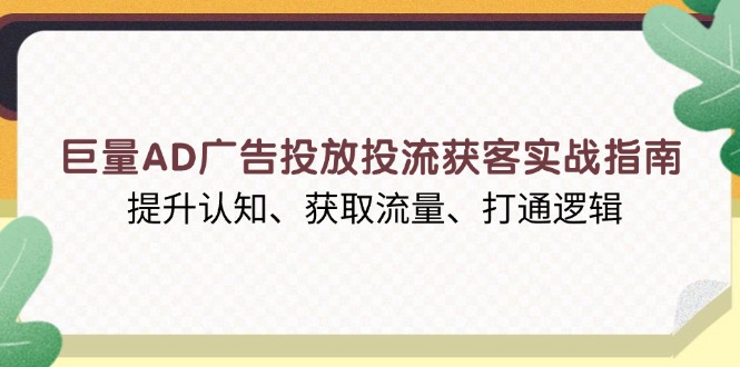 巨量AD广告投放投流获客实战指南，提升认知、获取流量、打通逻辑-海旭网创
