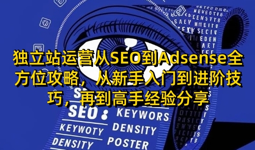 独立站运营从SEO到Adsense全方位攻略，从新手入门到进阶技巧，再到高手经验分享-海旭网创