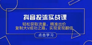 抖音投流实战课，轻松获取流量，精准出价，复制大V成功之路，实现变现翻倍-海旭网创