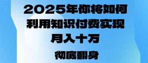 2025年，你将如何利用知识付费实现月入十万，甚至年入百万？-海旭网创