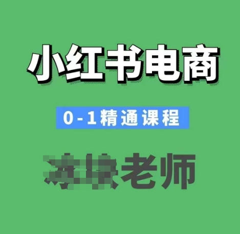 小红书电商0-1精通课程，小红书开店必学课程-海旭网创