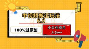 中视频搬运玩法6.0，利用软件双重去重，100%过原创，小白也能月入5w+-海旭网创