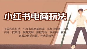 小红书电商玩法：带货/选品/找素材/裂变/数据分析/供应商/发货/售后/开店思维等-海旭网创