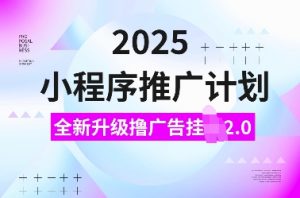 2025小程序推广计划，全新升级撸广告挂JI2.0玩法，日入多张，小白可做【揭秘】-海旭网创
