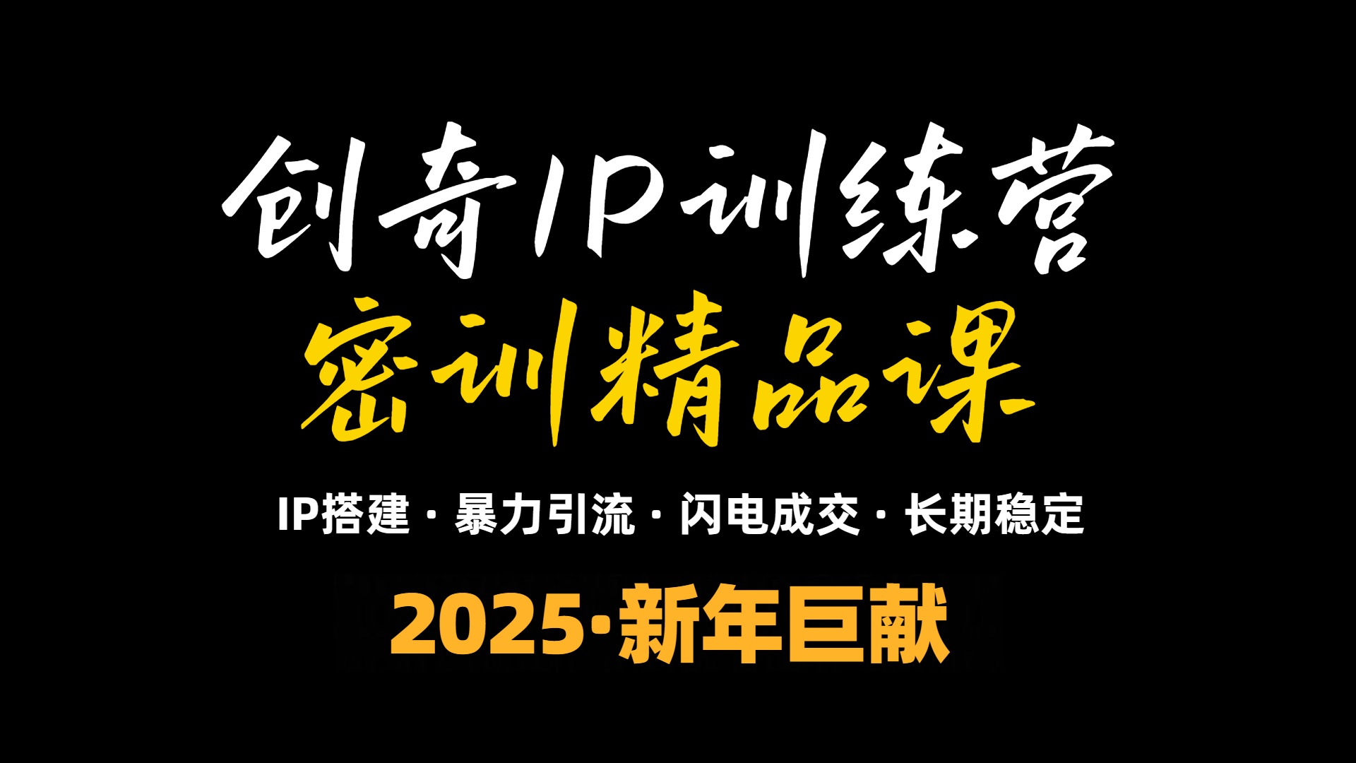 2025年“知识付费IP训练营”小白避坑年赚百万，暴力引流，闪电成交-海旭网创