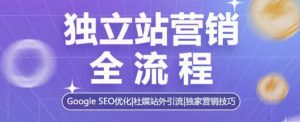 独立站营销全流程，Google SEO优化，社媒站外引流，独家营销技巧-海旭网创