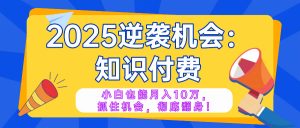 2025逆袭项目——知识付费，小白也能月入10万年入百万，抓住机会彻底翻...-海旭网创