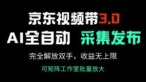 京东视频带货3.0，Ai全自动采集＋自动发布，完全解放双手，收入无上限...-海旭网创