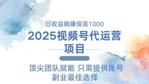 2025视频号代运营 日躺赚1000＋ 只需提供账号-海旭网创