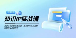 知识IP实战课，从设立目标到快速行动，助你孵化个人品牌，实现商业价值百万-海旭网创