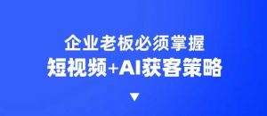 企业短视频AI获客霸屏流量课，6步短视频+AI突围法，3大霸屏抢客策略-海旭网创