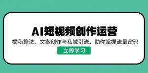 AI短视频创作运营，揭秘算法、文案创作与私域引流，助你掌握流量密码-海旭网创