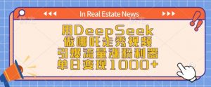 用DeepSeek做哪吒走秀视频，引爆流量涨粉利器，单日变现1k-海旭网创