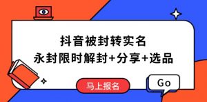 抖音被封转实名攻略，永久封禁也能限时解封，分享解封后高效选品技巧-海旭网创