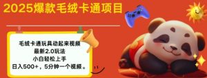 2025毛绒玩具卡通动起来，小白轻松上手，日入多张-海旭网创