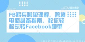 FB粉专聊单课程，跨境电商必备指南，教你轻松玩转Facebook聊单-海旭网创