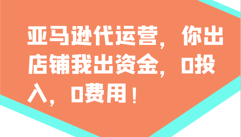 亚马逊代运营，你出店铺我出资金，0投入，0费用，无责任每天300分红，赢亏我承担-海旭网创