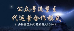 公众号流量主代运营  多种变现方式 轻松日入5张【揭秘】-海旭网创
