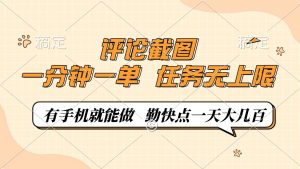 评论截图，一分钟一单，有手机就能做，任务无上限，轻松一天大几百-海旭网创