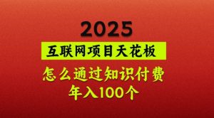 2025项目天花板，普通怎么通过知识付费翻身，年入百个【揭秘】-海旭网创
