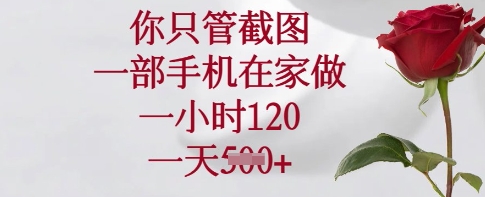 你只管截图，一部手机在家做，一小时120.一天5张【揭秘】-海旭网创