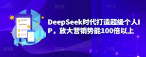DeepSeek时代打造超级个人IP，放大营销势能100倍以上-海旭网创