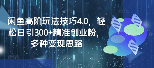 闲鱼高阶玩法技巧4.0，轻松日引300+精准创业粉，多种变现思路-海旭网创