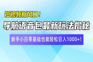 短视频新风口！导航语音包最新玩法揭秘，新手小白零基础也能轻松日入10...-海旭网创
