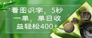 看图识字，5秒一单，单日收益轻松400+-海旭网创