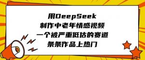 用DeepSeek制作中老年情感视频，一个被严重低估的赛道，条条作品上热门-海旭网创