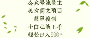 流量主长期收益项目，美女图片简单复制，小白也能上手，轻松日入5张-海旭网创