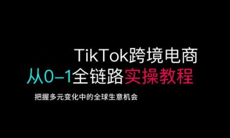 TikTok跨境电商从0-1全链路全方位实操教程，把握多元变化中的全球生意机会-海旭网创