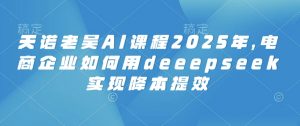 天诺老吴AI课程2025年，电商企业如何用deeepseek实现降本提效-海旭网创