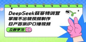 DeepSeek获客特训营：掌握不出镜视频制作，日产百条IP口播视频-海旭网创