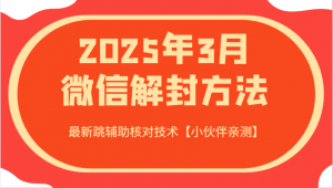 2025年3月微信解封方法 最新跳辅助核对技术【小伙伴亲测】-海旭网创