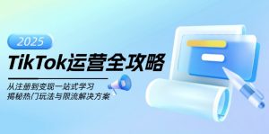 TikTok运营全攻略，从注册到变现一站式学习，揭秘热门玩法与限流解决方案-海旭网创