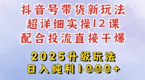 2025全新升级抖音带货玩法，一天纯利四位数，从剪辑到选品再到发布投流，超详细玩法揭秘-海旭网创