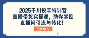 2025千川投手特训营：直播带货实操课，助你掌控直播间引流与转化！-海旭网创