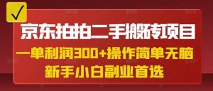 京东拍拍二手搬砖项目，一单纯利润3张，操作简单，小白兼职副业首选-海旭网创