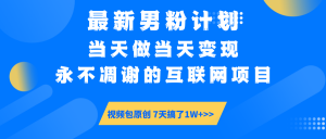 最新男粉计划6.0玩法，永不凋谢的互联网项目 当天做当天变现，视频包原...-海旭网创