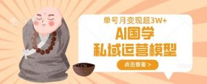 AI国学私域运营模型，单号月变现过W-海旭网创