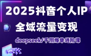 2025抖音个人IP全域流量变现进阶课，deepseek千川爆单进阶课-海旭网创