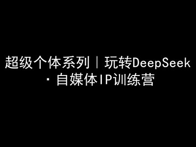 超级个体系列，玩转DeepSeek·自媒体IP训练营，deepseek教程-海旭网创