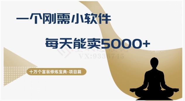 十万个富翁修炼宝典之17.一个刚需小软件，每天能卖5000+-海旭网创
